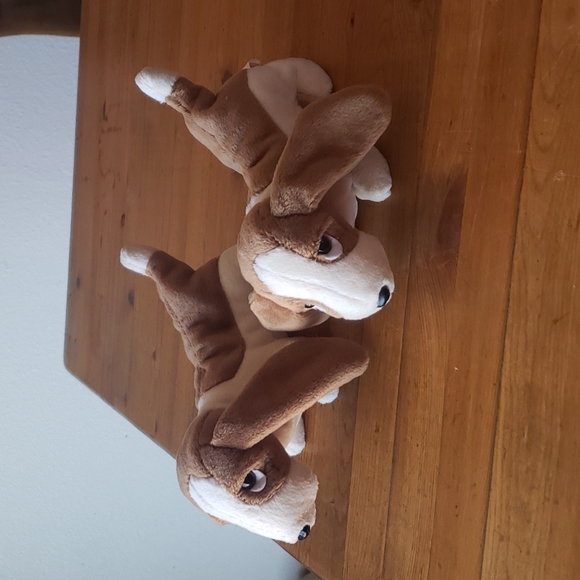 Ty Toys Ty Plush Tracker Brown White Basset Hounds 8 Like New No
